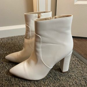 White ankle booties